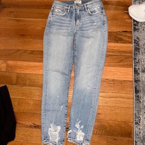 AGOLDE Light Wash Distressed Jeans